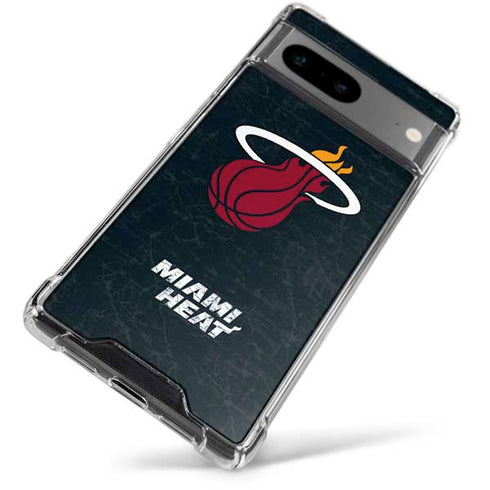 NBA Miami Heat Black Partial Logo Google Pixel 7a Clear Case